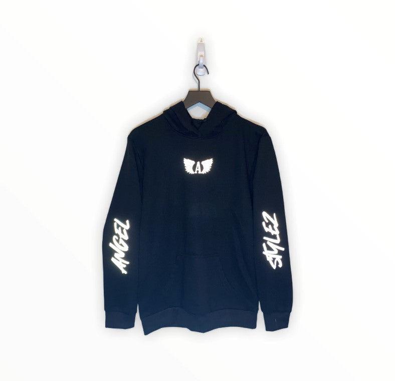 Angel Stylez Black Reflective Hoodie